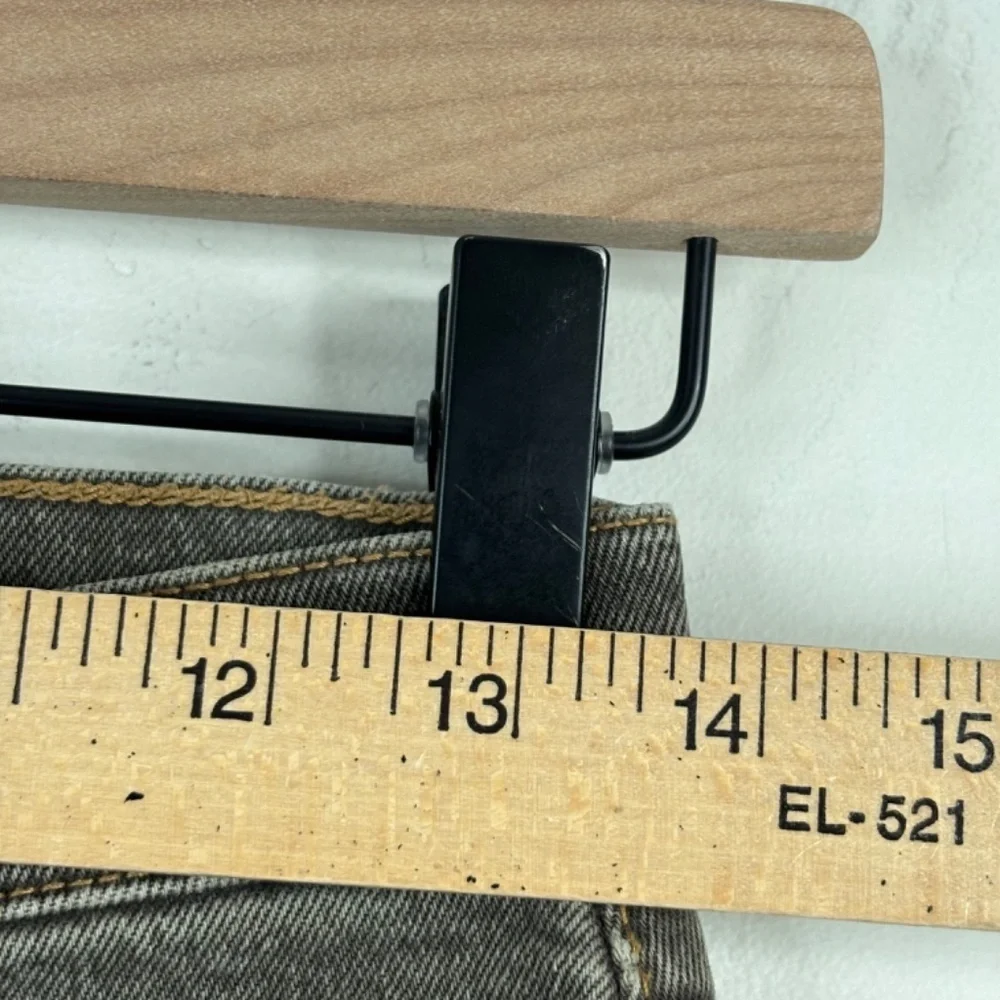 Re/Done 70s Ultra High Rise Stove Pipe Jean 27 Washed Chocolate Brown Raw Hem